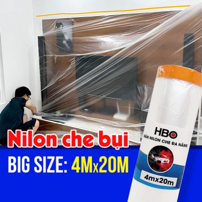 Nilong che bụi siêu bự 4mx20m, màng nilong che bụi khổ lớn, nilong ngăn bụi giá rẻ tại TP.HCM - ảnh 1