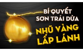 Hướng dẫn sơn trái dừa thành màu nhũ vàng lấp lánh để trang trí ngày Tết