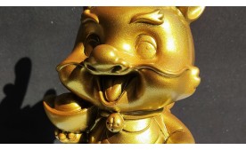 Sơn tượng rồng màu nhũ vàng cực đẹp