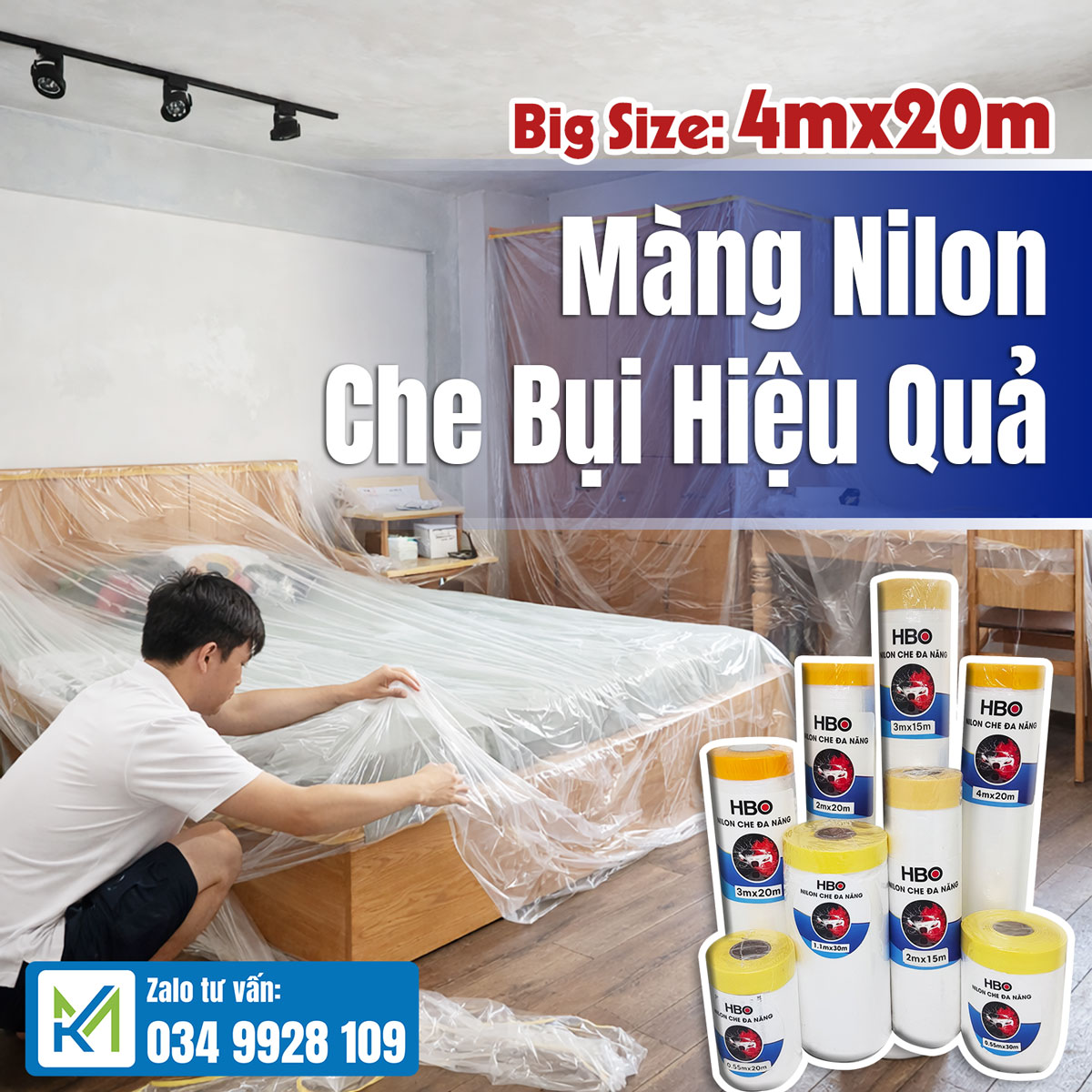 Nilon che bụi có nhiều kích thước cho bạn lựa chọn
