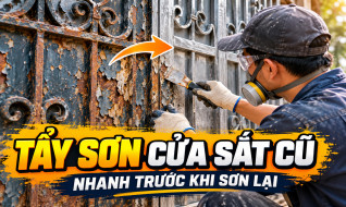 Có cách nào nhanh chóng để tẩy sạch lớp sơn trên cửa sắt cũ trước khi sơn lại?