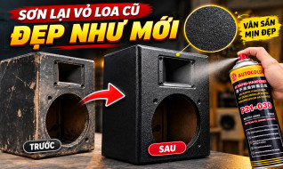 Cách sơn tạo sần vỏ thùng loa cũ đẹp như mới bằng sơn xịt P21-030