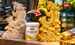 Sơn nhũ vàng cho tượng gỗ trở nên đẹp ấn tượng
