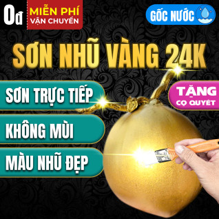 Sơn Nhũ Vàng Hệ Nước Cao Cấp - Màu Vàng Óng Sang Trọng, Không Mùi, Dễ Sử Dụng