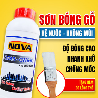 Sơn Bóng Hệ Nước NOVA CW630 - Bóng Đẹp Tự Nhiên, Không Mùi, An Toàn Cho Người Sử Dụng