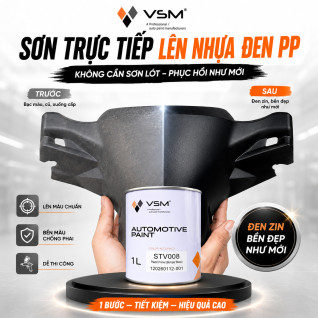 Sơn Trực Tiếp Lên Nhựa Đen PP - Sơn VSM STV008 - Phục Hồi Đen Zin Không Cần Sơn Lót