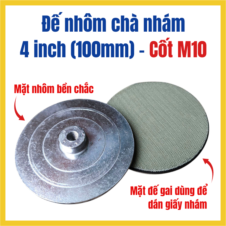 Đế Chà Nhám Nhôm 4 Inch (100mm) & 5 Inch (125mm), Bền Chắc, Cân Bằng Tốt, Hỗ Trợ Chà Nhám Hiệu Quả thumbnail 2